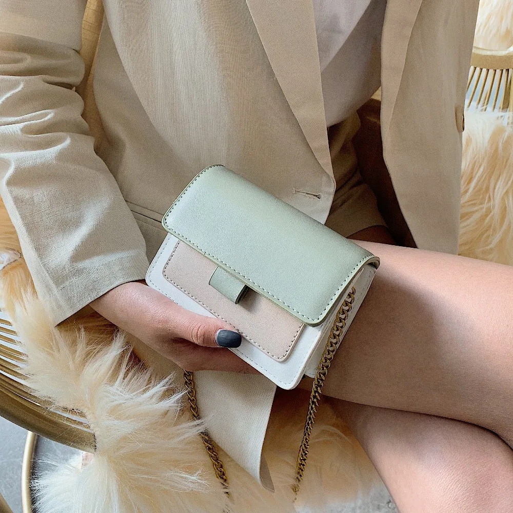 التباين اللون بو الجلود Crossbody حقائب للنساء 2019 رسول حقيبة كتف السيدات المحافظ و حقائب مع 2 قطعة أحزمة