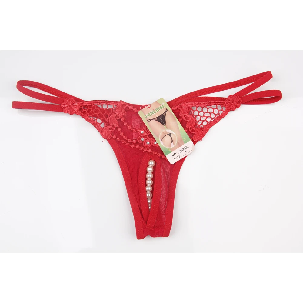 

10pcs Wholesale Women Ladies Sexy Open Crotch crotchless Pearls Thongs G-string V-string Panties Knickers Underwear 04