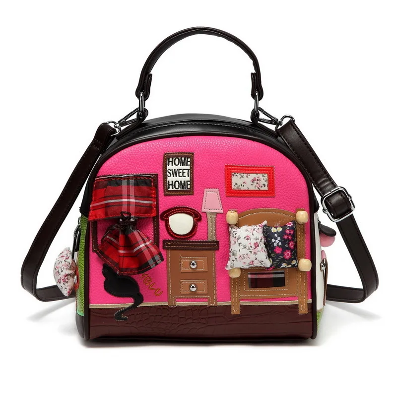 Модная женская сумка через плечо, итальянская сумка Braccialini, стильная ретро ручная работа, женские сумки-мессенджеры - Цвет: red