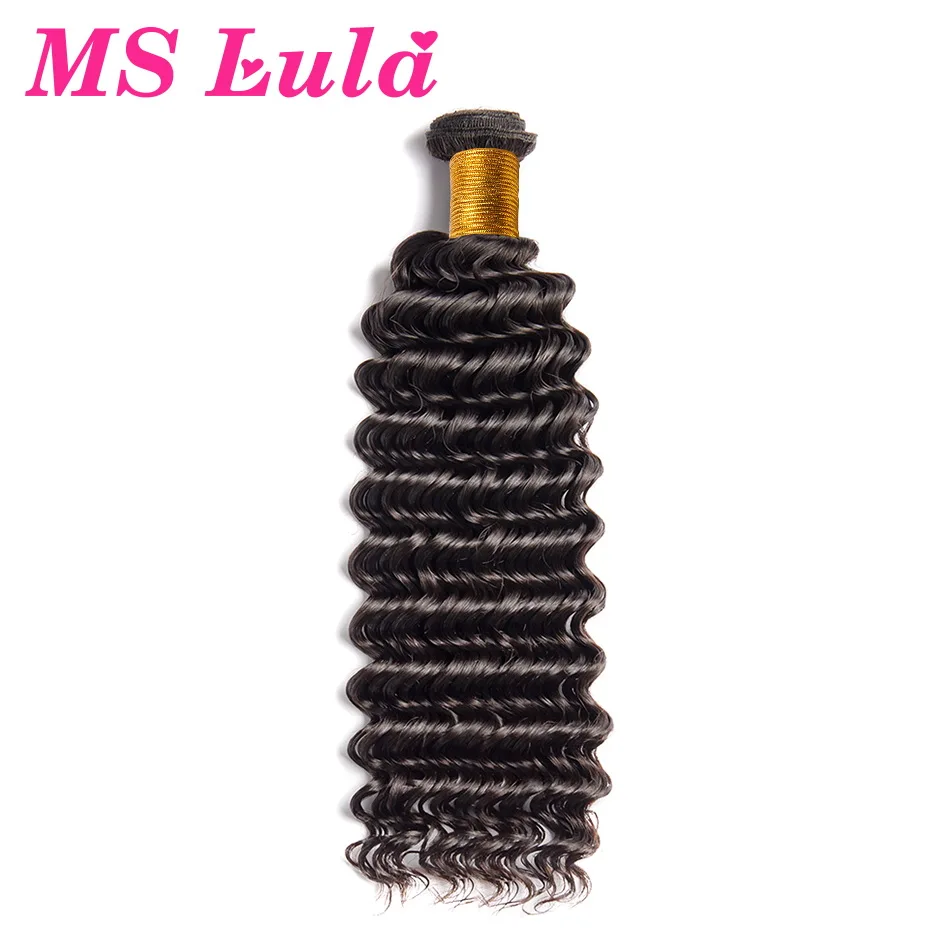 

Ms Lula Brazilian Deep Wave 1/3/4 Bundles Hair Weft 100% Human Hair Non-Remy Hair Extension Free Shipping 30 32 34 36 38 40 Inch