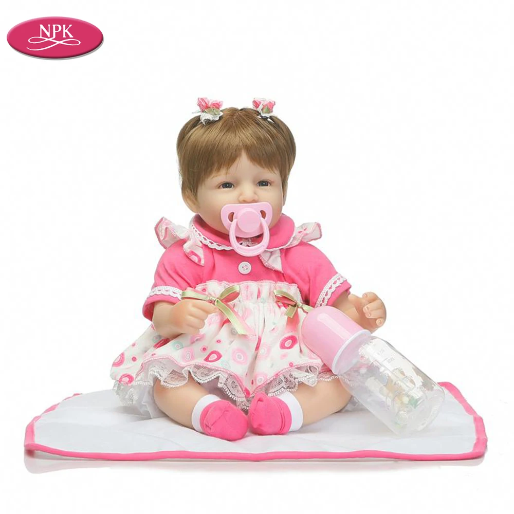 

NPk Soft Silicone Smiling Reborn Baby Doll Handmade New Born Girl Real Baby Reborns Kids Birthday Gift Bebe Realistic Menina