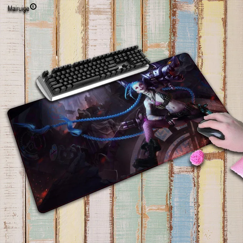 Коврик для мыши Mairuige LOL Jinx игровой коврик Лига Легенд с фиксируемой кромкой