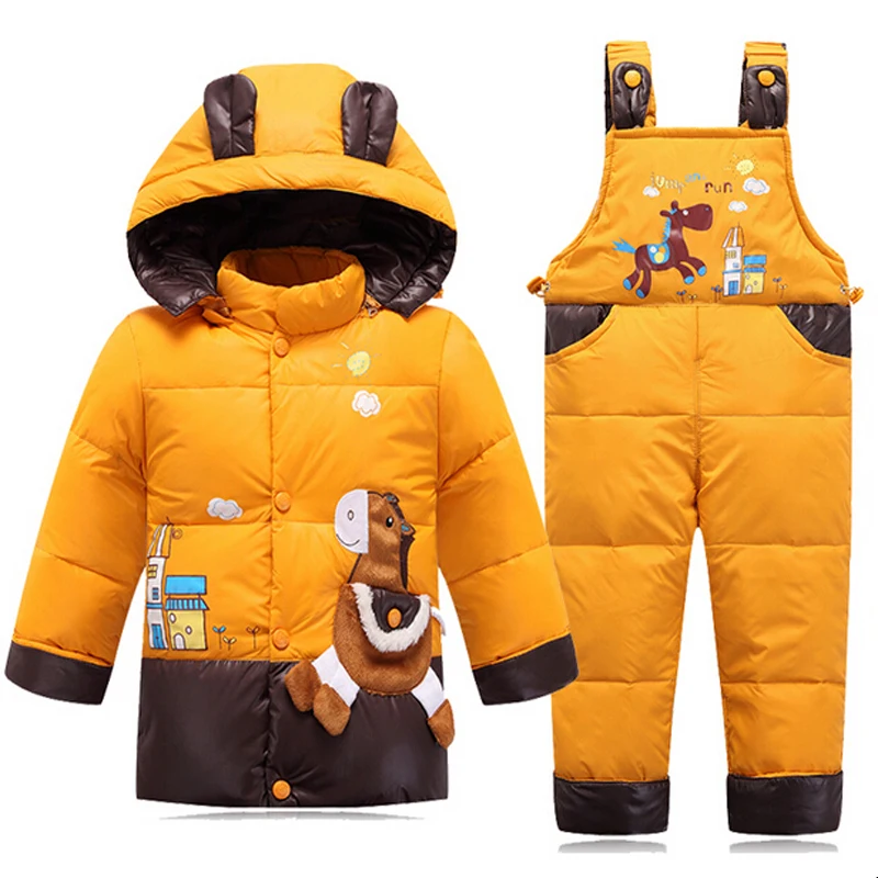 Детские зимние куртки-пуховики для девочек и мальчиков; зимний комбинезон; Детские Осенние теплые куртки; Верхняя одежда для малышей; пальто для малышей; брючные костюмы