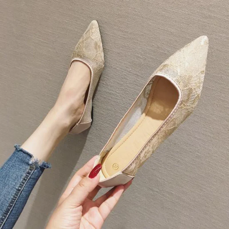 

Ballet Flats Women Shoes 2019 Summer Shoes Casual Ladies Flats Pointed toe Elegant Woman Footwear Plus Size 41 YX1396