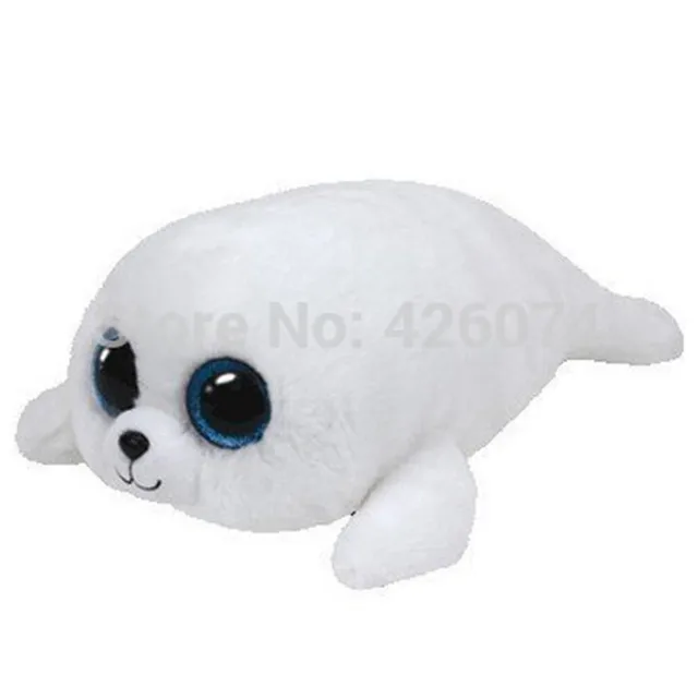 New Beanie Big Eyes Stuffed Animals Icy White Seal Kids Plush Toys For Children Gifts 15CM/22CM