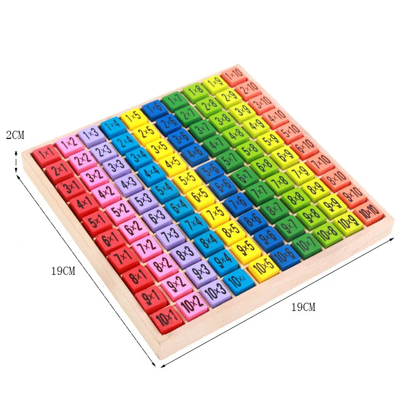 Детские деревянные игрушки 99 Таблица размножения математическая игрушка 10*10 фигурные блоки Детские обучающие игрушки Монтессори подарки