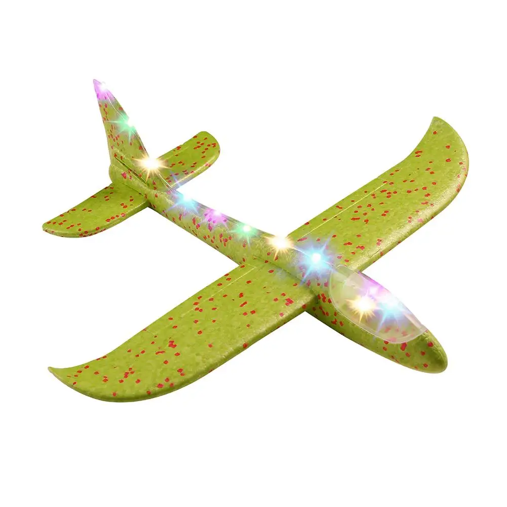 

48cm Foam Aircraft With Light DIY Cartoon Hand Throwing Plane EPP Hand Throwing Model Glider Easy To Install And Durable
