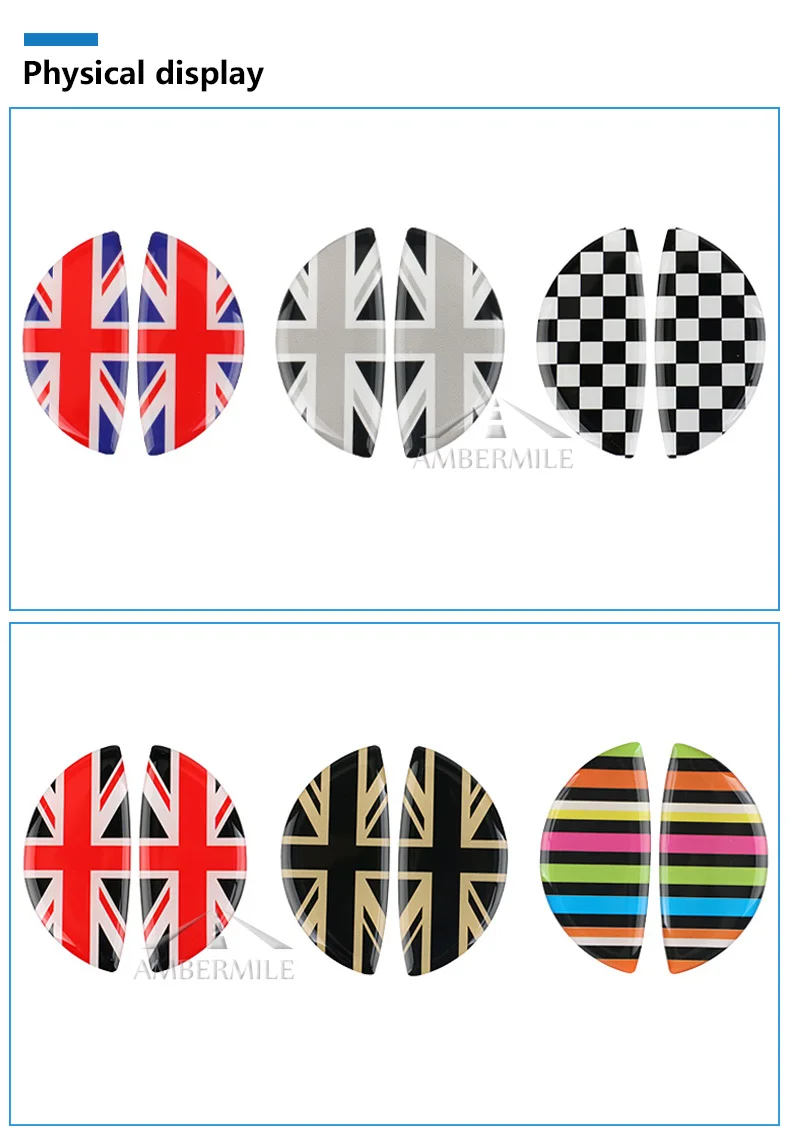 3D Epoxy Car Interior Door Handle Cover Stickers for Mini Cooper R56 R55 R60 R61 Countryman Accessories Car Styling (2)