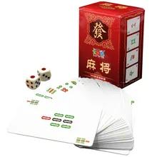 Meilleure affaire Mahjong jeux ensemble voyage Mahjong 144 cartes + 2 dés chinois traditionnel classique jeux de cartes jeux de société(China)