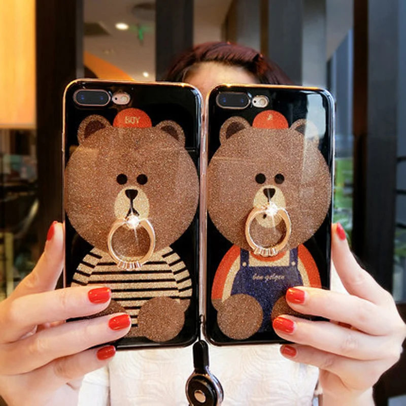 

Fashion Cartoon bear shell For Oppo R11 plus Case cover Soft border Cases For Oppo R11plus back cover R 11 plus case skin fundas