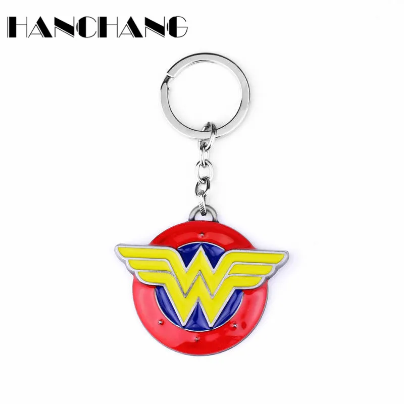 

Personalized Movie Jewelry DC Comics Wonder Woman W Logo Keychain Keyring Car Key Chain Chaveiro
