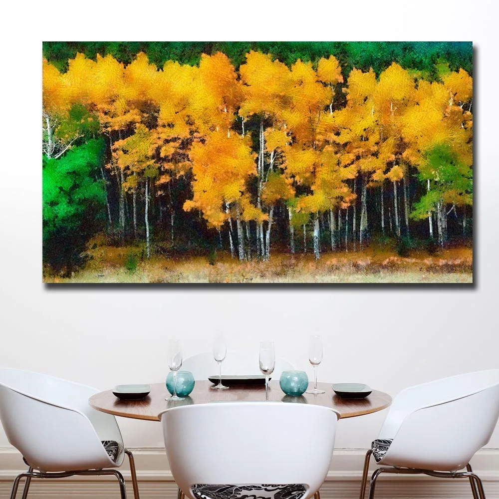 Fashion Wall Art Canvas Autumn-Trees Poster Print Hot Anime Painting Pictures For Living Room Home Decor Unframed | Дом и сад