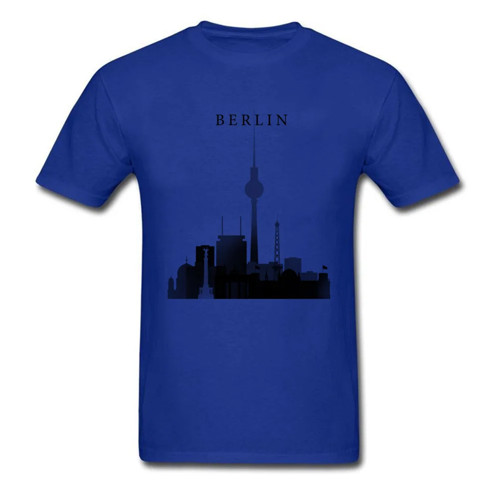 Group Berlin Graphic Silhouette Men T Shirt 2018 Hot Sale Summer Autumn T Shirt Crew Neck 100% Cotton Fabric Tops Tees Berlin Graphic Silhouette blue