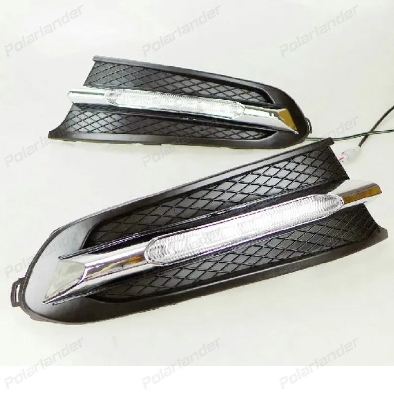 

1 pair Turn signal light 12V LED Car DRL Daytime running lights fog lamp for V/olkswagen P/olo 2011-2013 OUTSEA