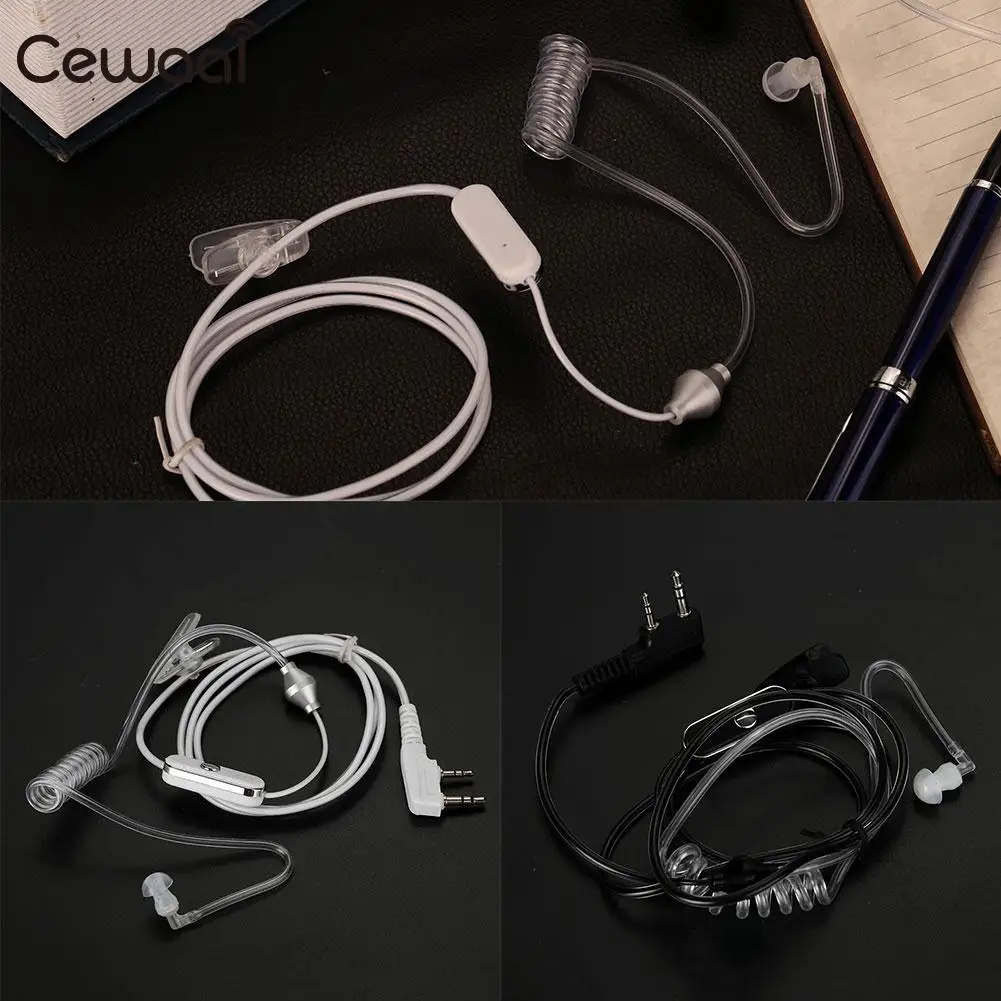 2 Pin Clip Earpiece Headset In Ear Earphone Mic Walkie Talkie Radio