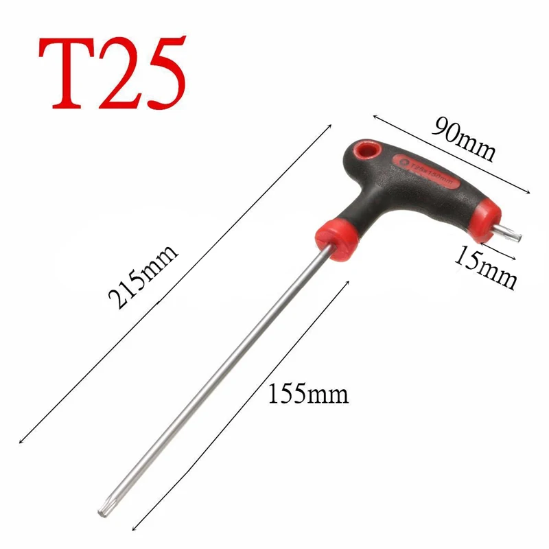 1pcs T10/15/20/25/30/40 T-Handle Grip Torx Hex Screwdriver Allen Key Wrench Tool
