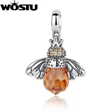 2017 Venta Caliente 925 de Plata Esterlina Radiante Bee Charm Apta Del Grano Pandora Original Pulsera Collar Auténtica Joyería de Moda BRICOLAJE