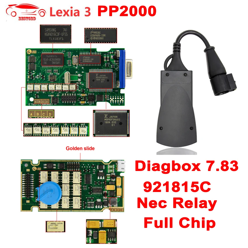 

Lexia 3 PP2000 Diagbox V7.83 921815C Firmware for Citroen For Peugeot Lexia3 NEC Relay Full Chip Lexia-3 OBD2 Diagnostics Tool