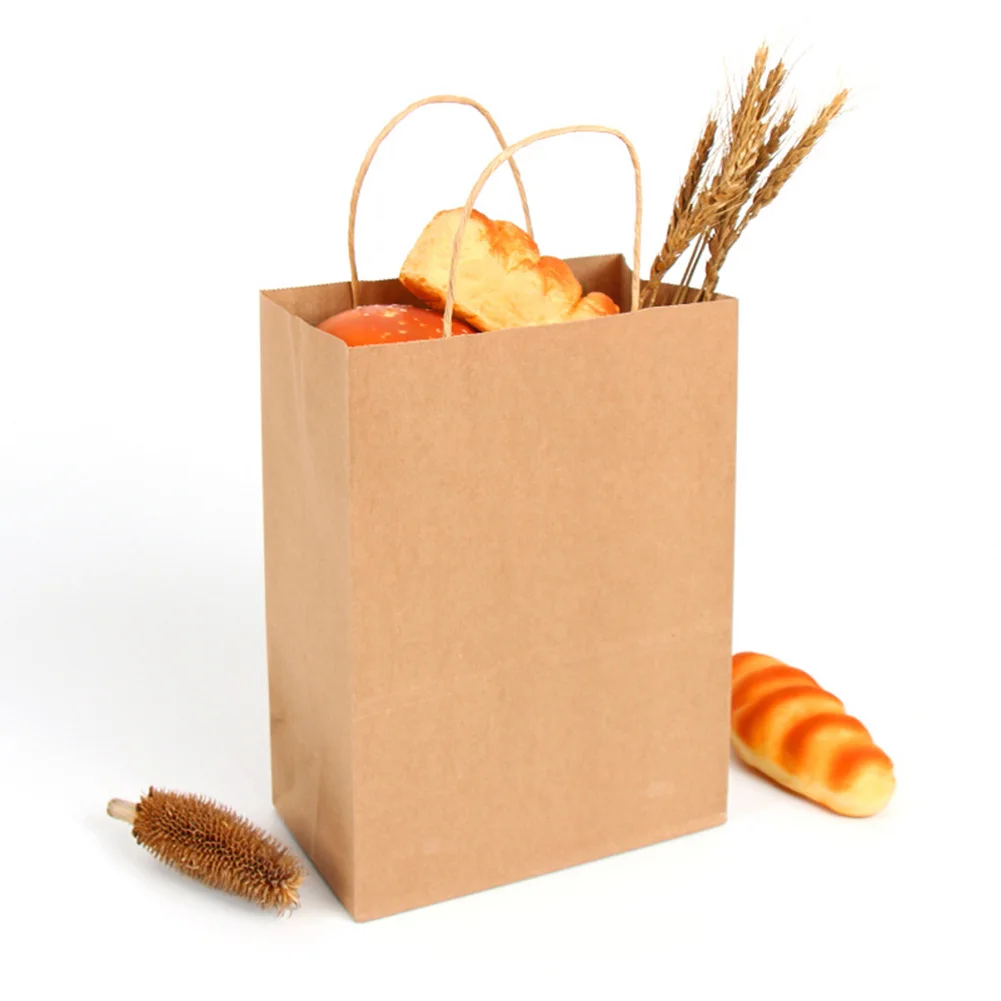 10pcs Kraft Paper Bag with Handle Wedding Party Bag Fashionable Cloth Shoes Gift Paper Bags 3size Multifunction
