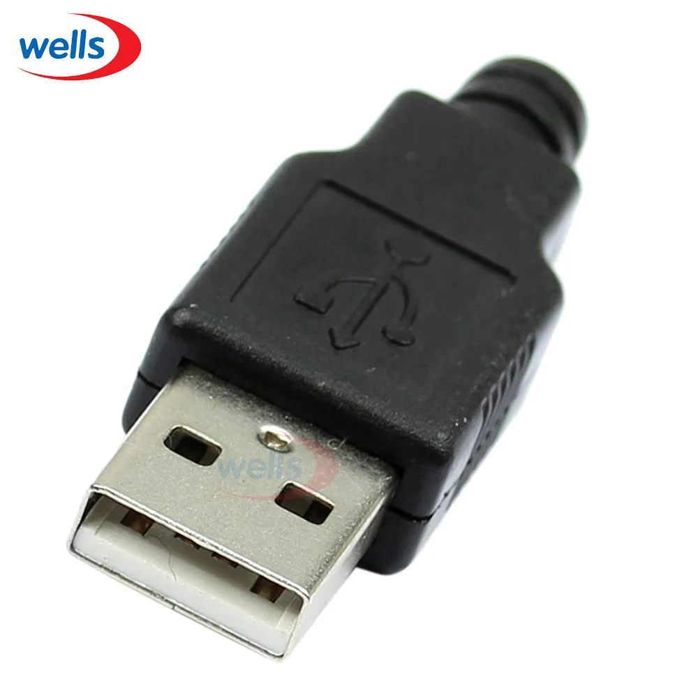 

A Type Male USB connector 4Pin Plug Socket Connector With Black Plastic Cover