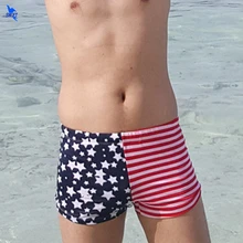 Мужские трусы-боксеры в стиле пэчворк мягкий Быстросохнущий пляжный костюм купальник дышащие плавки пляжные шорты купальный костюм