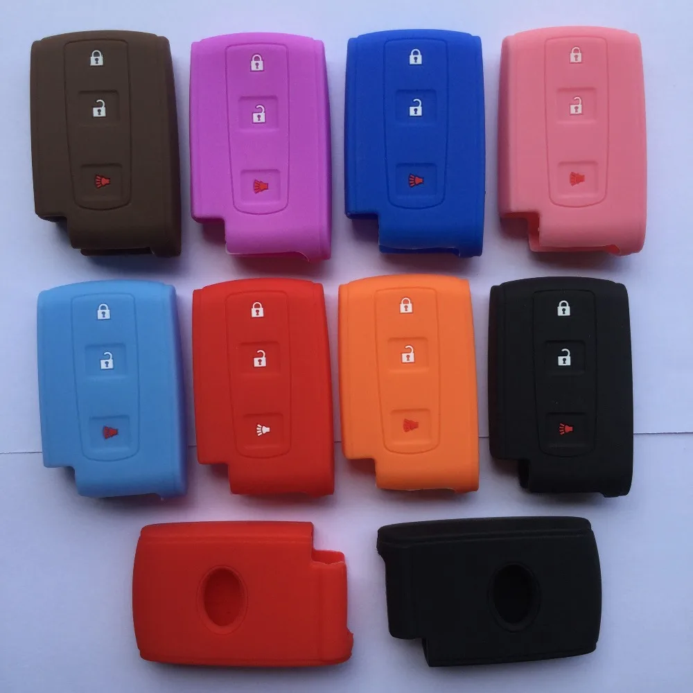 Silicone Protective Car Key Bag Cover For Toyota Crown Avensis Verso Prius 3 Button FOB Skin Jacket Case | Автомобили и мотоциклы
