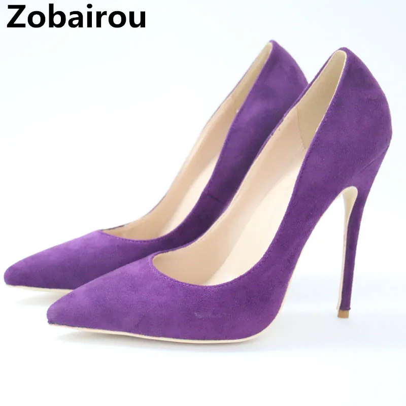 

Women Pointed Toe High Heels Purple Fashion Sexy Shoes Women Pumps Wedding Shoes Business Working Shoes Woman Zapatos Mujer