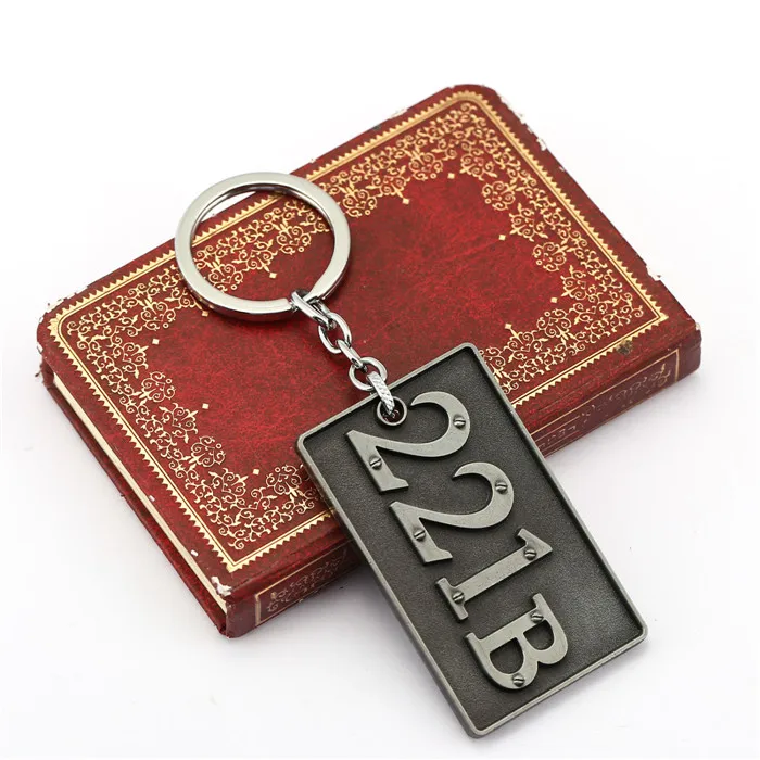 12 шт./лот классические сериалы Sherlock Holmes 221b брелок с логотипом из сплава серебра 7