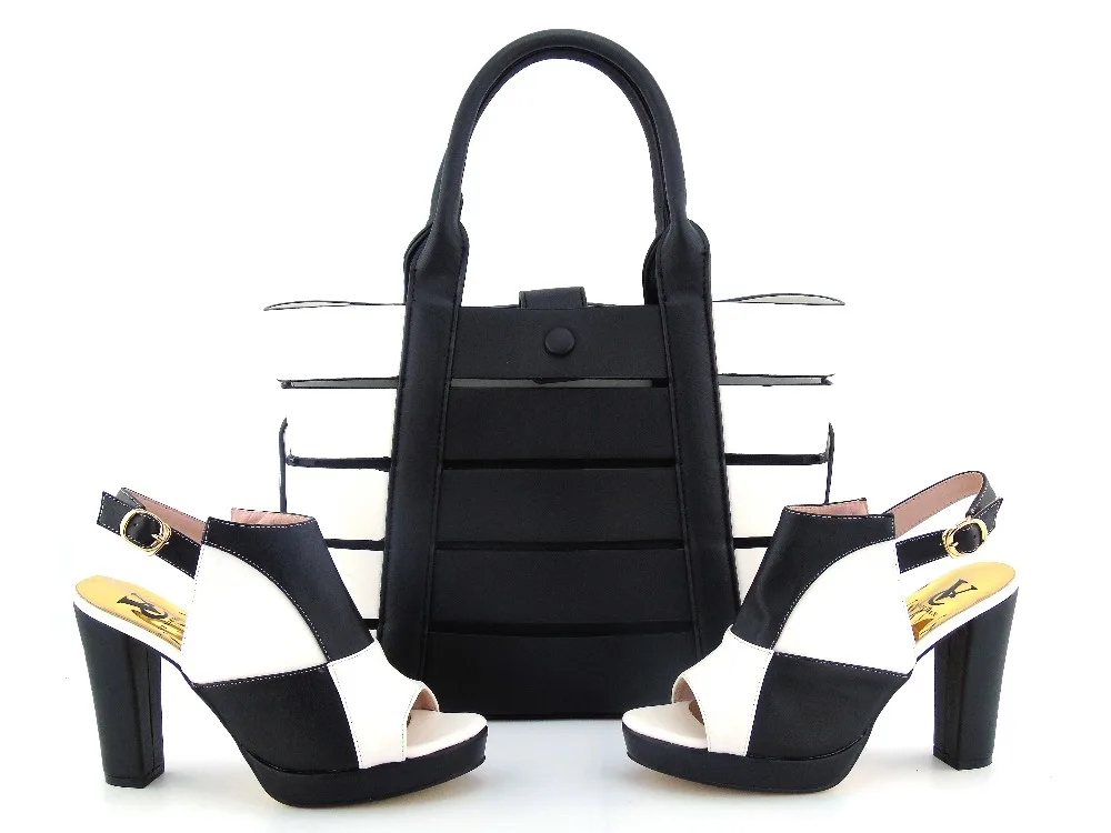 2017 High Quality black African Designer Shoe And Bag Set To Match/ Italian Shoes With Matching ...