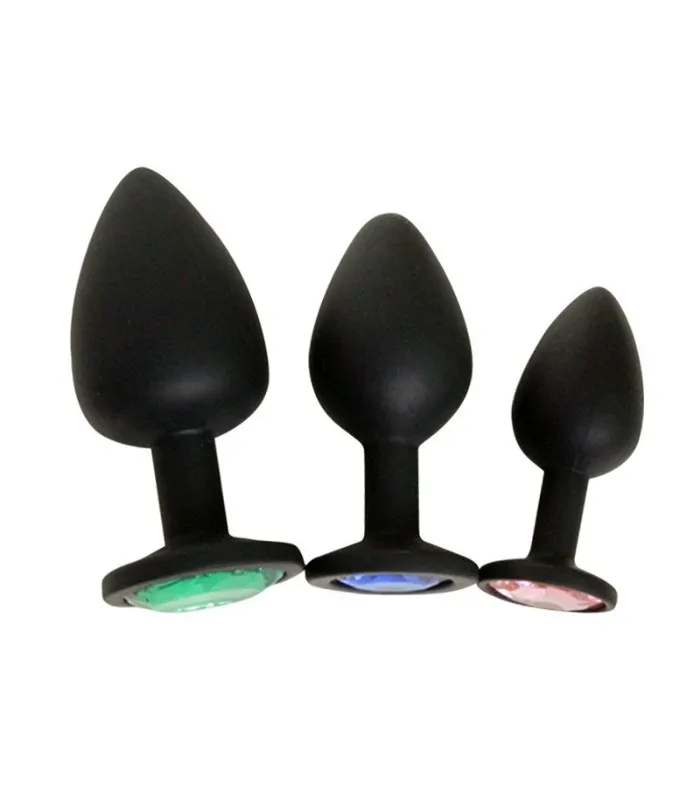 Small Medium Large Silicone Butt Plug with Crystal Jewelry Smooth Touch Anal Plug Anal Sex Toys for Woman Men Gay03