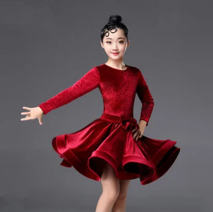 

2019 rumba samba children samba cha cha tango skirt standard salsa girls Spandex latin dresses for dancing ballroom dance dress