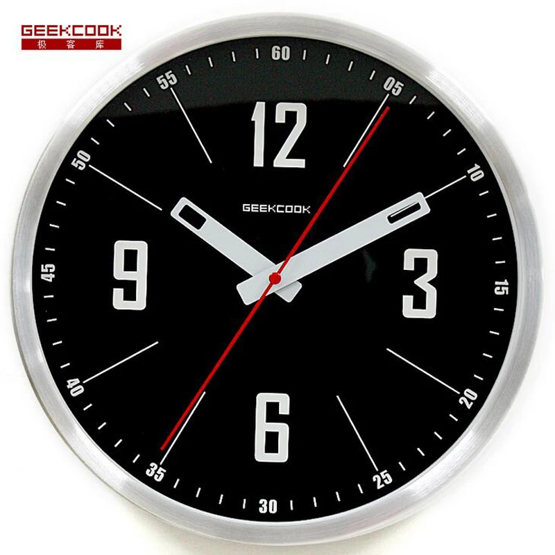 Modern Metal Wall Clocks Quartz Movement Sweeping Seconds Hand Silent