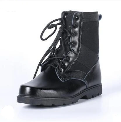 Натуральная шерсть; мужские зимние ботинки из натуральной кожи; зимняя теплая рабочая обувь со стальным носком; мужские армейские ботинки; модные армейские ботинки в байкерском стиле; - Цвет: Черный