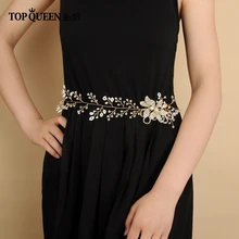 TOPQUEEN SH68 свадебные золотые пояса и пояса свадебный пояс Блестящий Пояс марокканский свадебный пояс элегантный пояс для официального платья