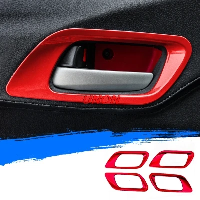 For HONDA FIT JAZZ 2014-2018 Car Styling Inner Door Handle Cover Door Bowl Frame Trim Sticker Accessories Interior Accessories