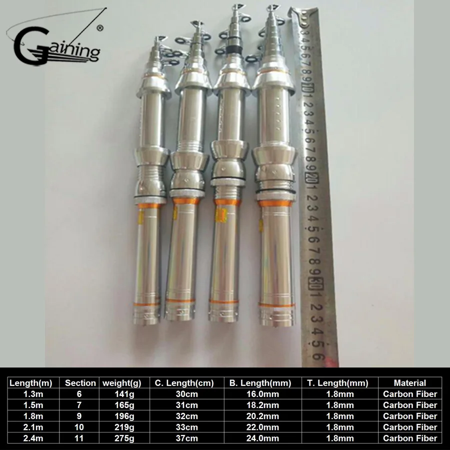 High Carbon Saltwater Telescopic Fishing Rod Superhard Ultra Light Rod Carbon 7-1