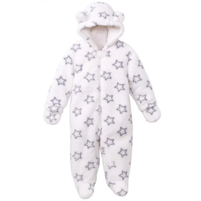 

Warm Baby Winter Clothes Boys and Grils Hooded Jumpsuit Cotton Winter Baby Romper 3-18 Months