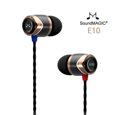 Новые Оригинальные наушники-вкладыши Soundmagic Sound MAGIC E10 с шумоизоляцией - Цвет: Золотой