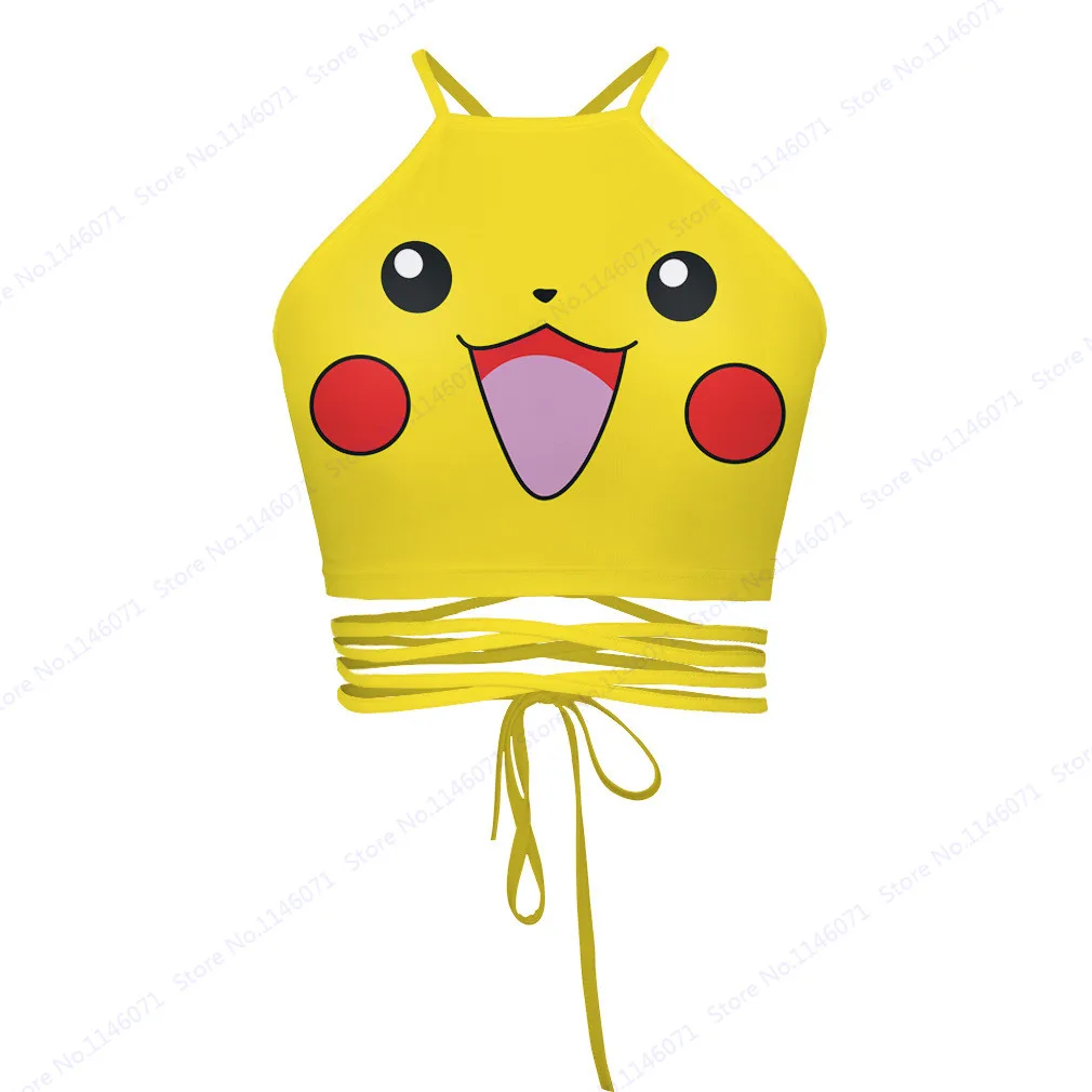 ポケモンピカチュウおっぱいチューブトップコスプレロリータ女の子とキャミソールビスチェ背中の開いた水泳トップス原宿ピカチュウ包帯クロップトップス Crop Top Cropped Crop Topcropped Bandage Aliexpress