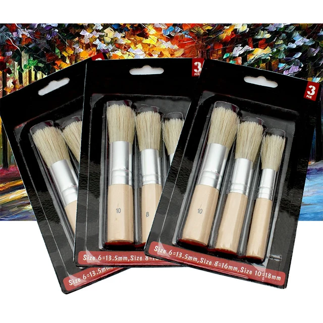 Chalk & Wax Paint Brush for Furniture - DIY Painting and Waxing Tool,Milk  Paint,Stencils,Natural Bristles (4Pcs)