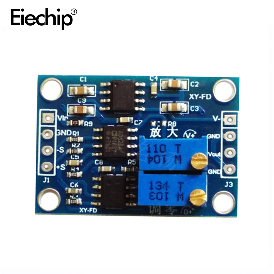 

Free shipping AD620 High Precision uV/mV Signal Amplifier Board DC 3-12V Voltage Amplifier Module Mini Signal Board