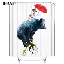 IBANO Cartoon Bear Shower Curtain Customized Bath Curtain Waterproof Polyester Fabric Shower Curtain For The Bathroom IBANO Cartoon Bear Shower Curtain Customized Bath Curtain Waterproof Polyester Fabric Shower Curtain For The Bathroom