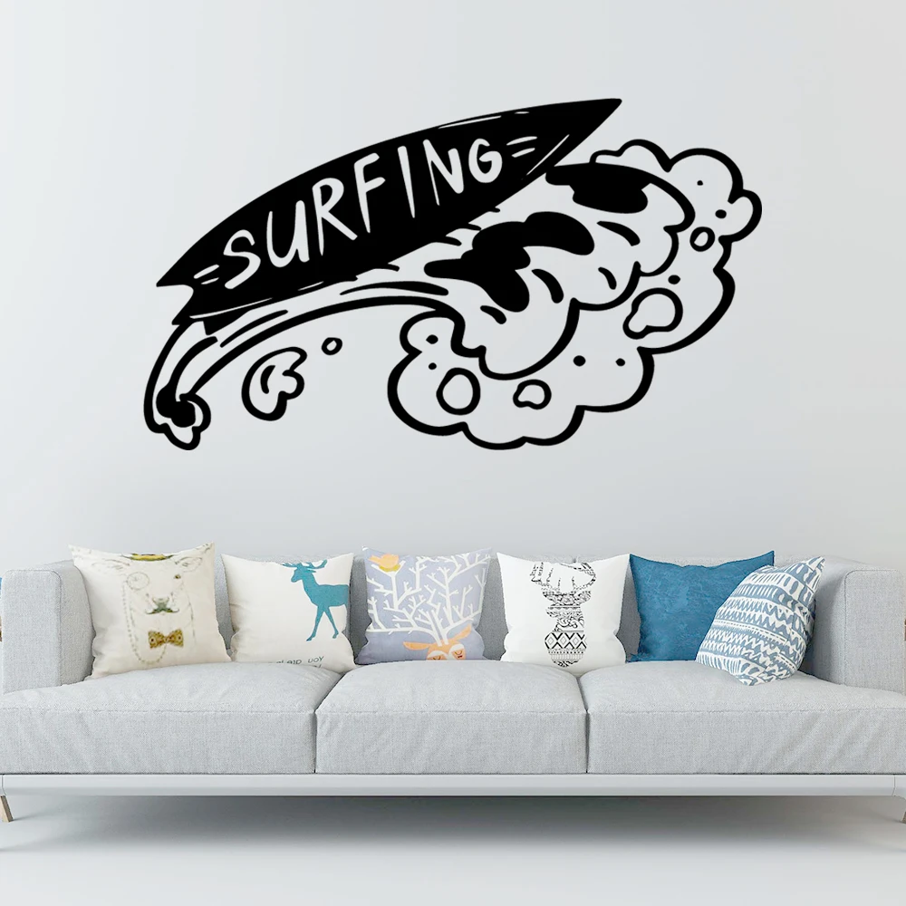 

Removable Surfing Wall Stickers Self Adhesive Art Wallpaper For Kids Room Decoration Art Mural Decorative Vinyl Wall Stickers