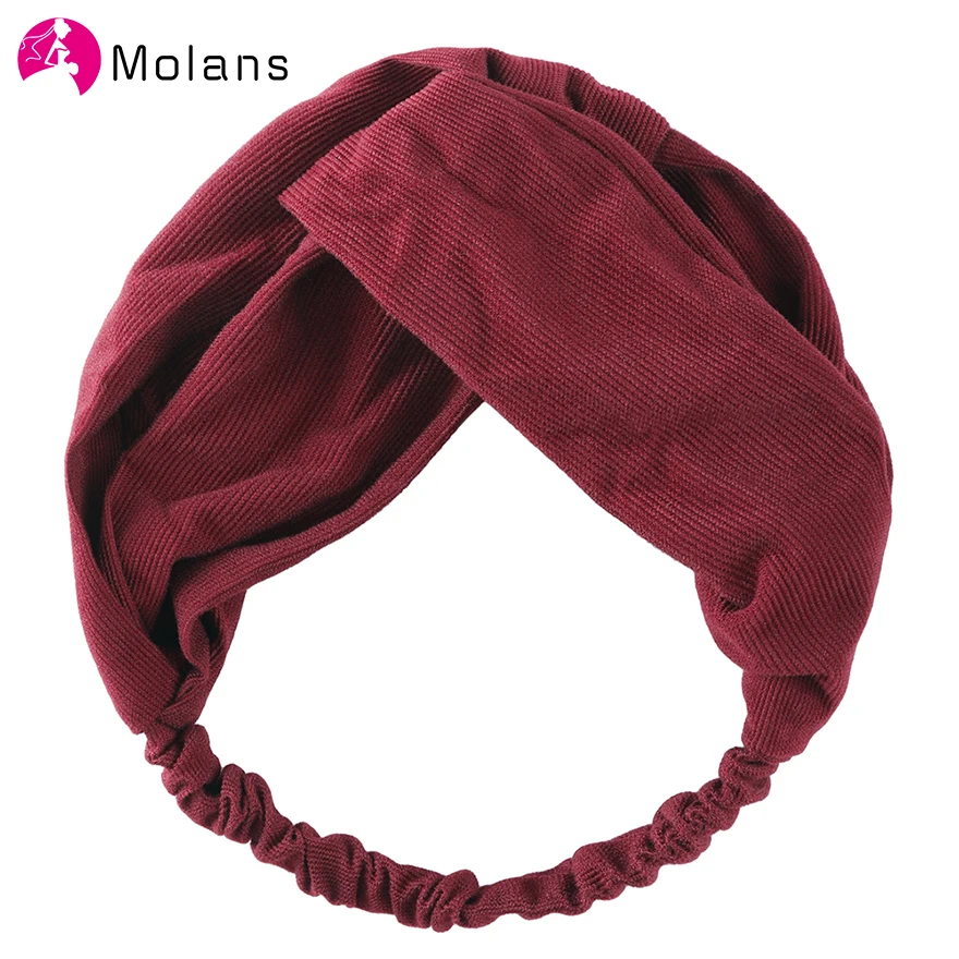 

Molans Solid Knot Corduroy Hairbands Female Cross Knotted Elastic Headbands 2019 Arbitrarily Matched Fashion Hair Accessories