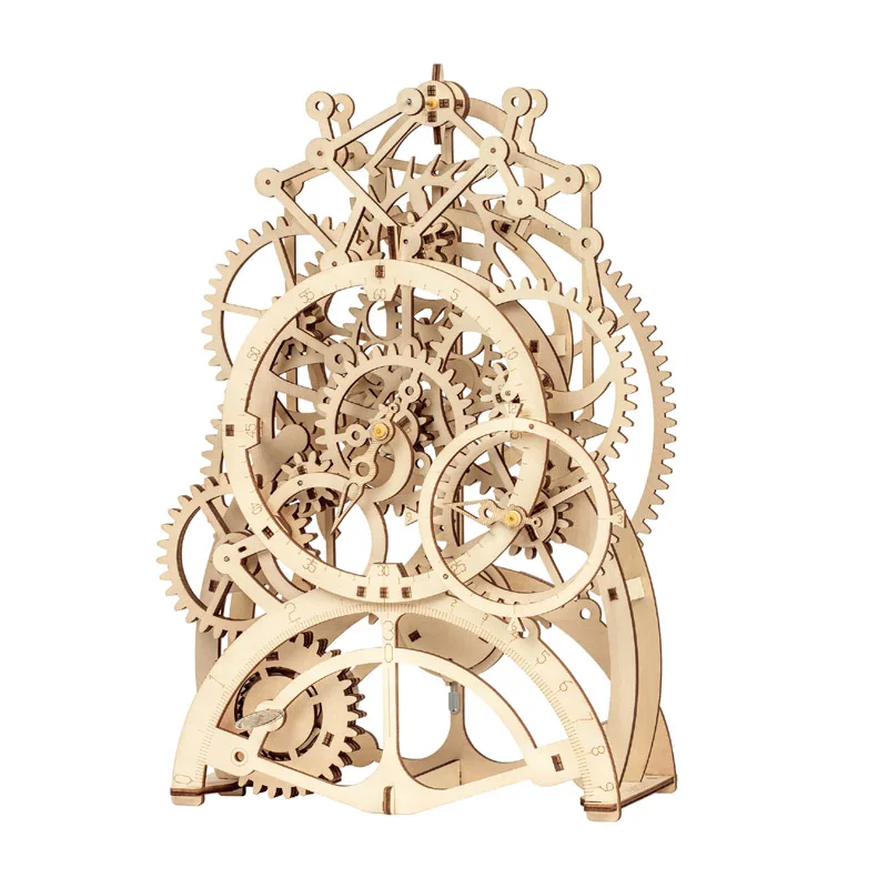

DIY Gear 3d Puzzle Movement Drive Pendulum Clock Clockwork 3D Wooden Model Building Kits Pendulum Hobbies Gift for Children