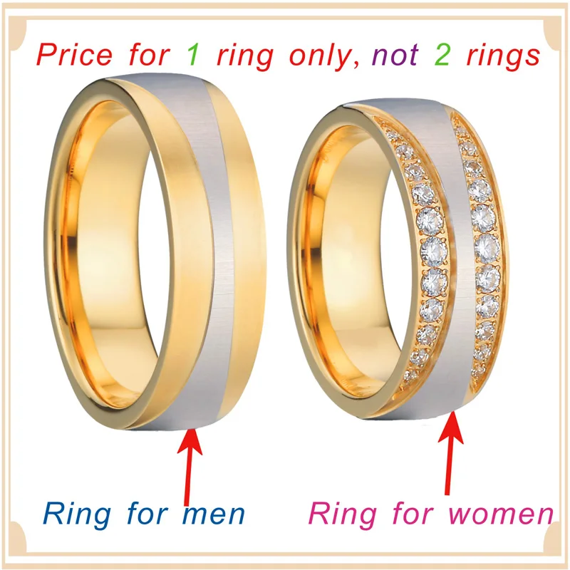 beautiful cz wedding bands couple ring men silver gold color titanium stainless steel jewelry engagement rings for women (3)