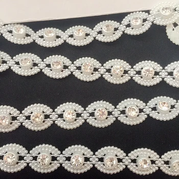 

New 10 yards resin process clothing with diamond lace wedding dress decoration party diy materials - d56i1