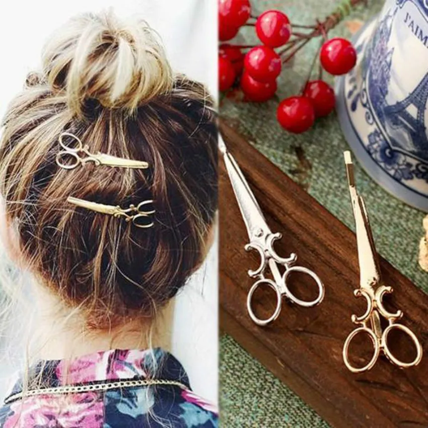 

2pcs/set Women Lady Girls Scissors Shape Barrette Hair Clip Hairpin