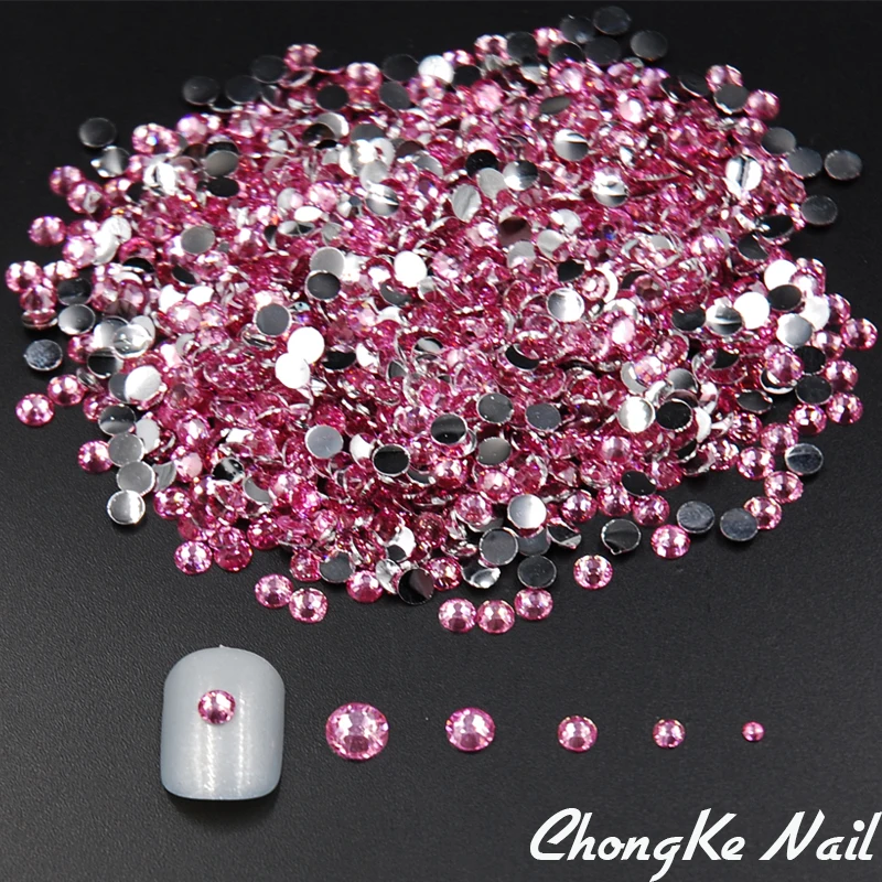 

Top Nail Pink Color Acrylic Rhinestones For Nails Metal Caviar Design Wheel Charms 3D Decorations Nail Art Supplies