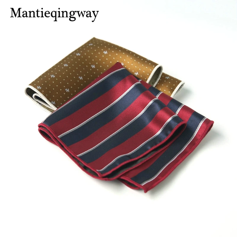Mantieqingway мода 24 см Для мужчин S платок костюм Бизнес полиэстер платок партии носовой платок для Для мужчин бренд Полосатый Грудь Полотенца